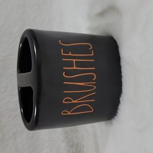 Rae Dunn Black and Orange Brushes Brush Holder